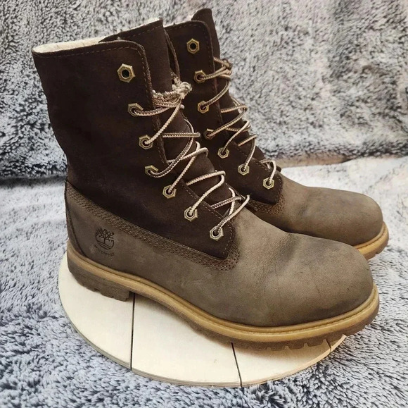 Timberland Shoes - Timberland Jayne Waterproof Teddy Fleece Fold Down Nubuck Boots Women’s Size 8.5